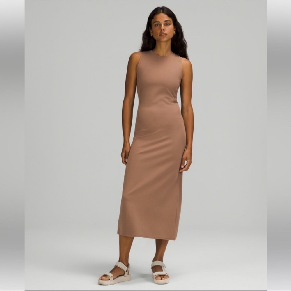 Lululemon All Aligned midi dress, size 12, color cacao